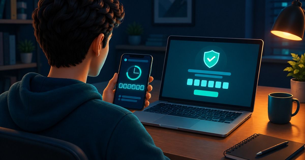 Telefonda doğrulama uygulamasından kod okuyan bir kullanıcı